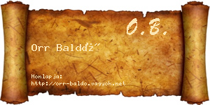 Orr Baldó névjegykártya